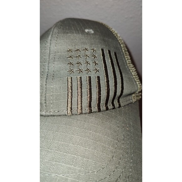 HIGHLAND TACTICAL USA FLAG ADJUSTABLE SNAPBACK TRUCKER/MESH HAT/CAP OLIVE - Picture 13 of 16
